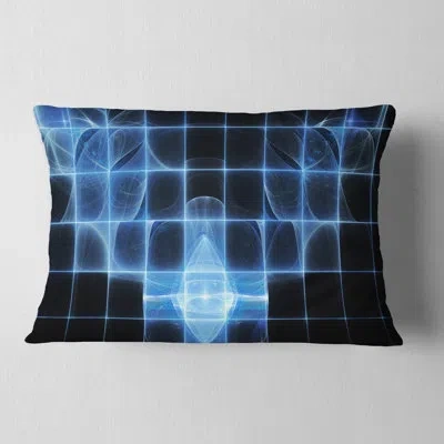 Design Art Bright Blue Bat On Radar Screen - Abstract Printed Pillow