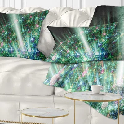 Design Art Bright Blue Solar Bubbles Planet - Abstract Printed Throw Pillow