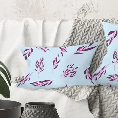 Design Art Bright Eucalyptus Floral Pattern I - Mid-century Modern Printed Throw Pillow