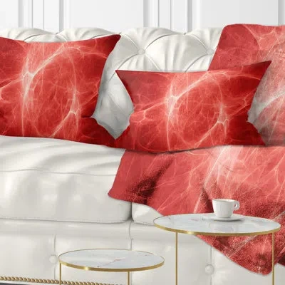 Design Art Bright Lightning On Red Sky - Floral Printed Throw Pillow