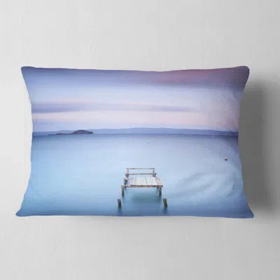 Design Art Bright Purple Sky - Sea & Shore Printed Throw Pillow In Polyester