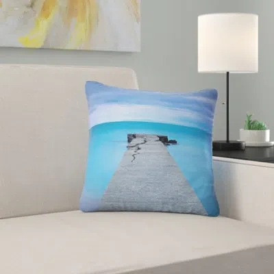 Design Art Broken Concrete Jetty - Sea & Shore Printed Pillow