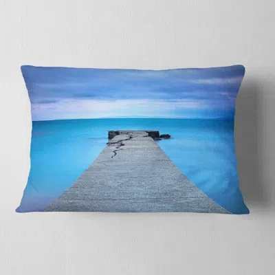 Design Art Broken Concrete Jetty - Sea & Shore Printed Pillow