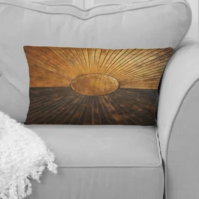 Design Art Bronze Brilliance Symmetry Iv - Abstract Shapes Printed Throw Pillow In Beige;yellow