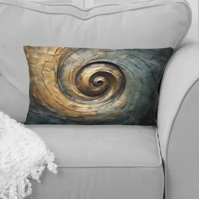 Design Art Bronze Whirling Wisdom Vortex - Abstract Spirals Printed Throw Pillow In Gray;gold