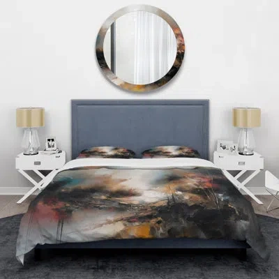 Design Art Brown Abstracted Nature Ii Beddingmicrofiber / Polyester Duvet Cover Set In Black;brown
