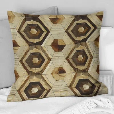 Design Art Brown Beige Midcentury Iii - Midcentury Throw Pillow In Brown;beige