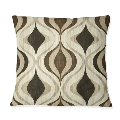 Design Art Brown Beige Ogee Patterns Iii - Modern Throw Pillow In Brown;beige