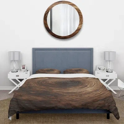 Design Art Brown Calm Current Spiral I - Abstract Spirals Duvet Cover Set