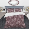 Design Art Brown Creative Patchwork - Patterned Duvet Cover Set In Purple