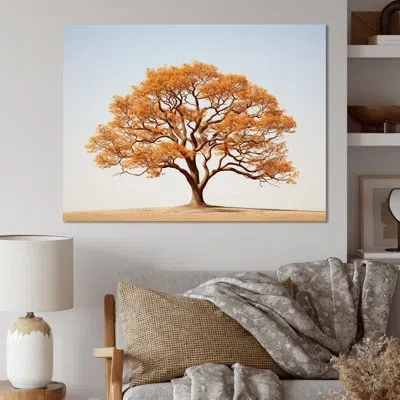 Design Art Brown Essence Of Oak Tree On Canvas Print In Wrapped Canvas