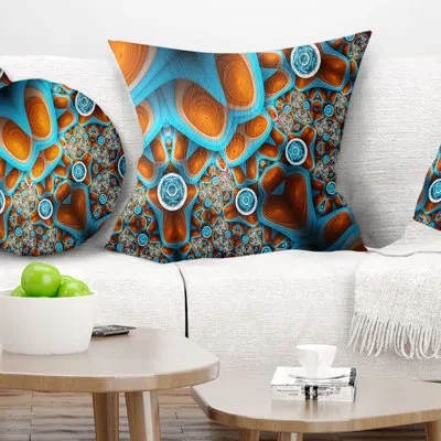 Design Art Brown Extraterrestrial Life Forms - Floral Printed Pillow