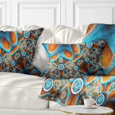Design Art Brown Extraterrestrial Life Forms - Floral Printed Throw Pillow