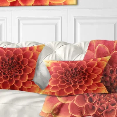 Design Art Brown Flower With Dense Petals - Floral Printed Throw Pillow