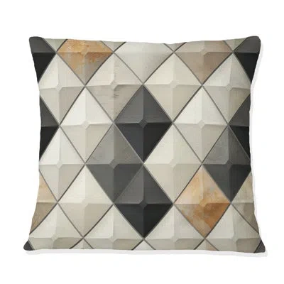 Design Art Brown Modern Rhombus Pattern I - Modern Throw Pillow In Brown;gray