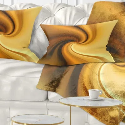 Design Art Brown Waves Curved Texture - Abstract Printed Pillow