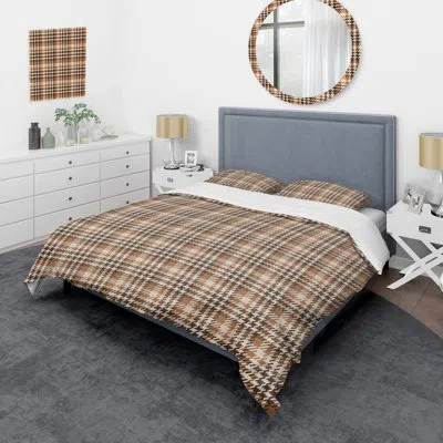 Design Art Brown/black Microfiber 3 Piece Duvet Cover Set In Brown,black