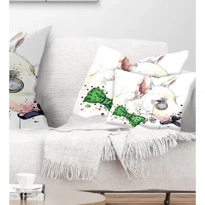 Design Art Bull Terrier Dog - Animal Printed Throw Pillow