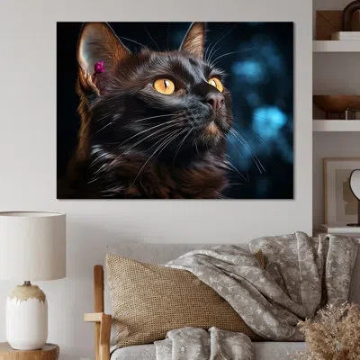 Design Art Burmese Beauty Black Cat - Cat Canvas Print In Wrapped Canvas