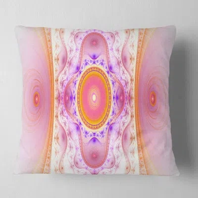 Design Art Cabalistic Fractal Design - Abstract Printed Pillow In Pink