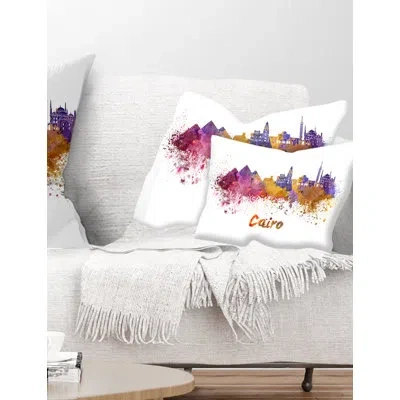 Design Art Cairo Skyline - Cityscape Printed Throw Pillow