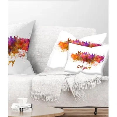 Design Art Calgary Skyline - Cityscape Printed Throw Pillow