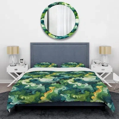 Design Art Camo Dreamscape Camouflage Duvet Cover Set In Blue;green