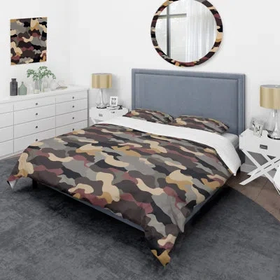Design Art Camouflage Military Green - Abstract Duvet Cover Set - Microfiber Polyester