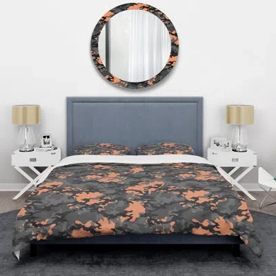 Design Art Camouflage Skin Pattern Iii - Abstract Duvet Cover Set - Microfiber Polyester In Green