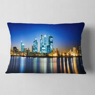 Design Art Canary Wharf London - Cityscape Printed Throw Pillow