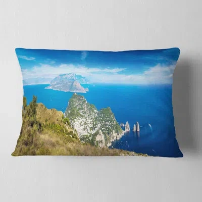 Design Art Capri Island In Italy - Landscape Printed Throw Pillow