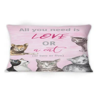 Design Art Card For Catlovers - Glam Printed Throw Pillow 1