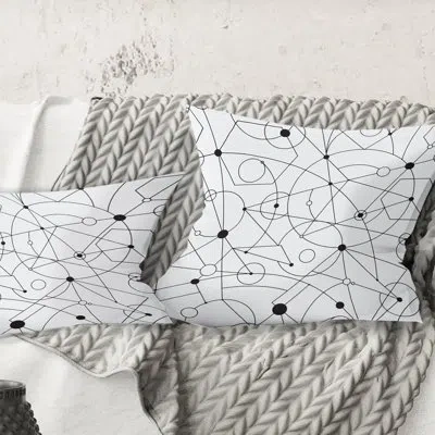 Design Art Carson Carrington Bauserod - Mid-century Modernprinted Throw Pillow In White