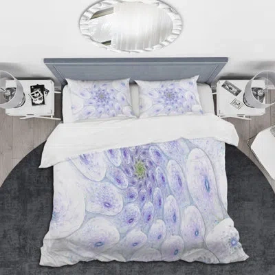 Design Art Cellular Pastel Spiral - Modern Duvet Cover Set - Microfiber Polyester In Purple,blue