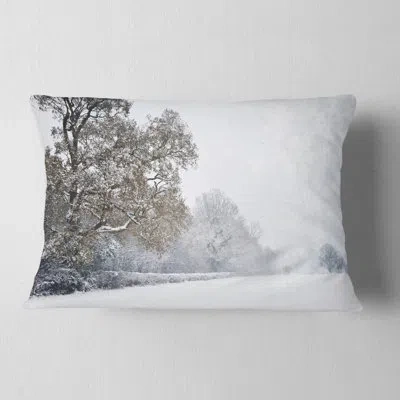 Design Art Christmas Winter Snow - Landscape Printed Throw Pillow