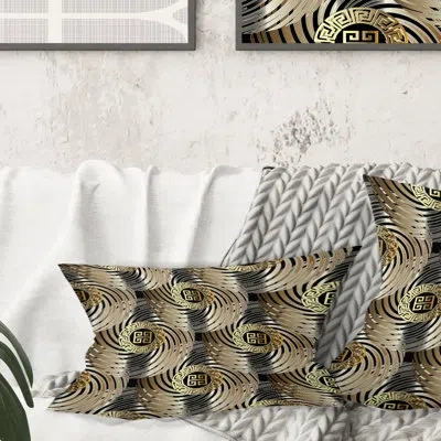 Design Art Circular Geometric Retro Abstract I - Mid-century Modernprinted Throw Pillow