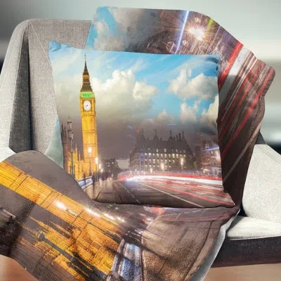 Design Art Cityscape Big Ben Uk From Westminster Bridge Pillow