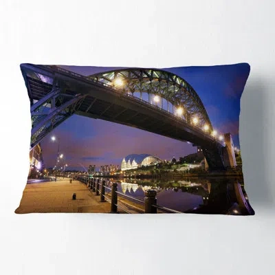 Design Art Cityscape Bridges Over River Tyne Newcastle Lumbar Pillow
