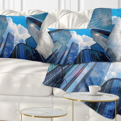 Design Art Cityscape Elevated Business Buildings Lumbar Pillow