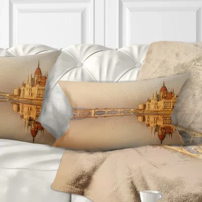 Design Art Cityscape Hungarian Parliament Panorama Lumbar Pillow