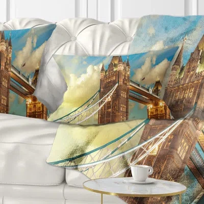 Design Art Cityscape Photo Tower Bridge London At Sunset Lumbar Pillow