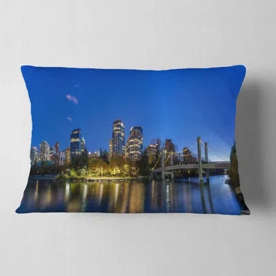 Design Art Cityscape Photography Calgary Skyline Lumbar Pillow