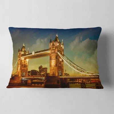 Design Art Cityscape Photography Majesty Of Tower Bridge Lumbar Pillow