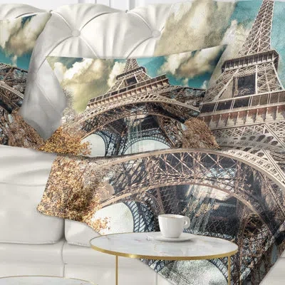 Design Art Cityscape Street View Of Paris Eiffel Tower Lumbar Pillow