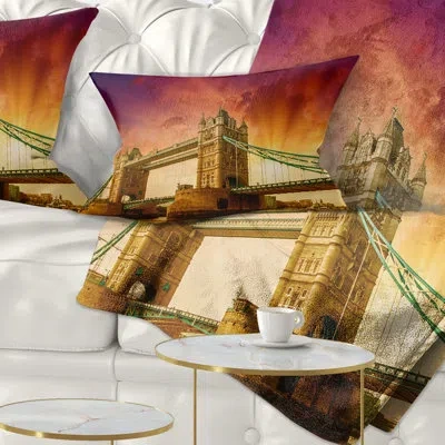 Design Art Cityscape Tower Bridge In Its Magnificence Lumbar Pillow