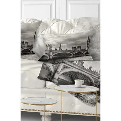 Design Art Cityscape Wonderful View Of Westminster Bridge Lumbar Pillow