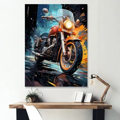 Design Art Classic Lavish Motor Bike I In Wrapped Canvas