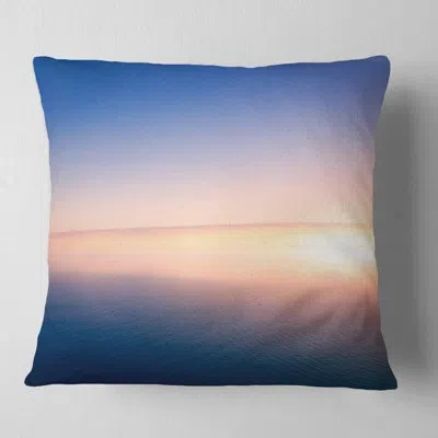 Design Art Clear Blue Sky Above Clouds - Sea & Shore Printed Pillow In Blue;white
