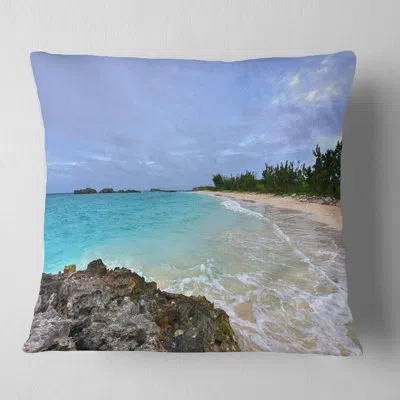 Design Art Clearwater Beach Bermuda Oversized Beach Square Pillow Cover & Insert In Blue