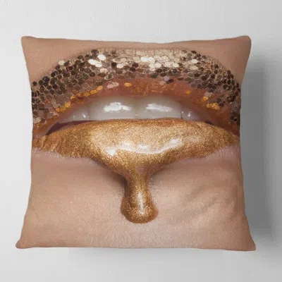 Design Art Close Up Make Up Of Liquid Lips Square Pillow Cover And Insert